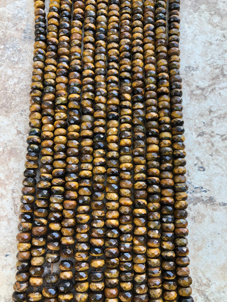 5mm x 8mm Faceted Tiger's Eye Beads
