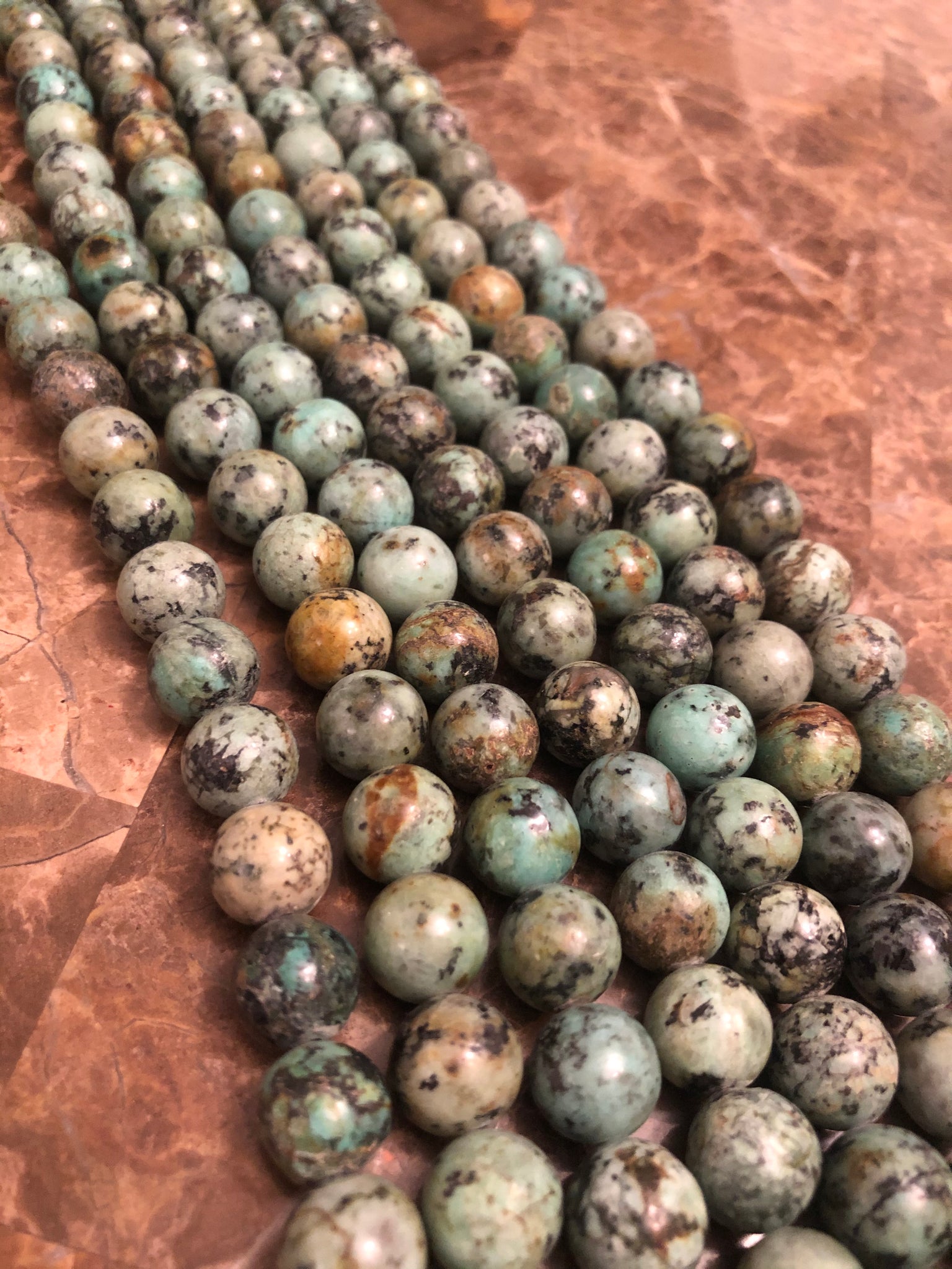 12mm Smooth African Turquoise Beads