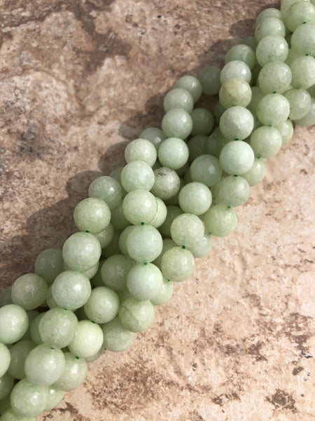 10mm Faceted Jade (Mint)