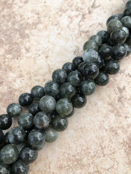 10mm Smooth Jasper Beads (Dark Green)