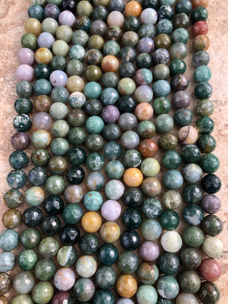 10mm Faceted Indian Agate Beads