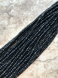 5mm x 8mm Faceted Black Agate Beads