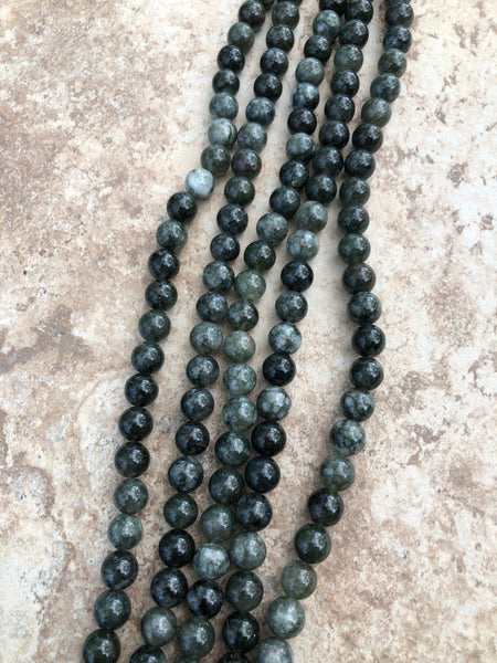 10mm Smooth Jasper Beads (Dark Green)