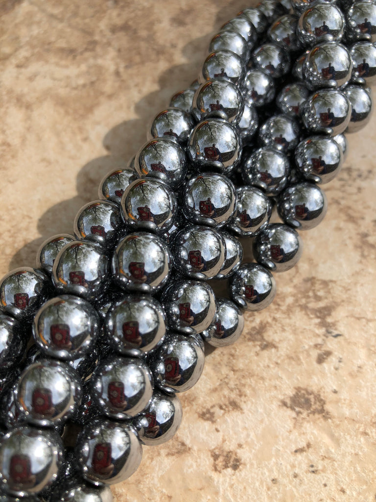 10mm Smooth Hematite Beads (Silver Colored) – Pretty Rock Nation
