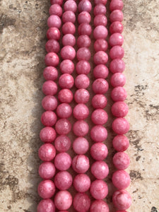 10mm Faceted Jade (Pink)