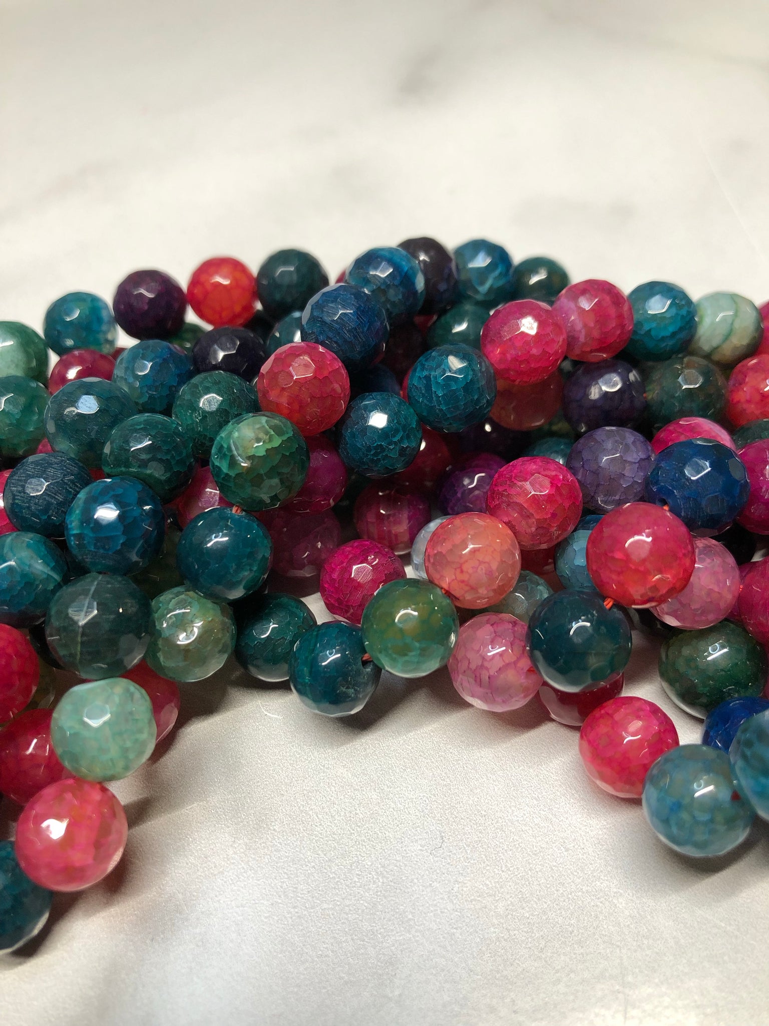 10mm Faceted Agate Beads (Berry) – Pretty Rock Nation