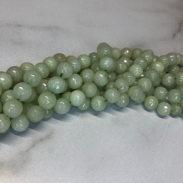 10mm Faceted Jade (Mint)