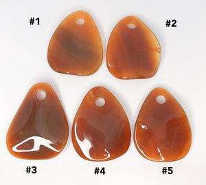 Wavy Carnelian Pendants