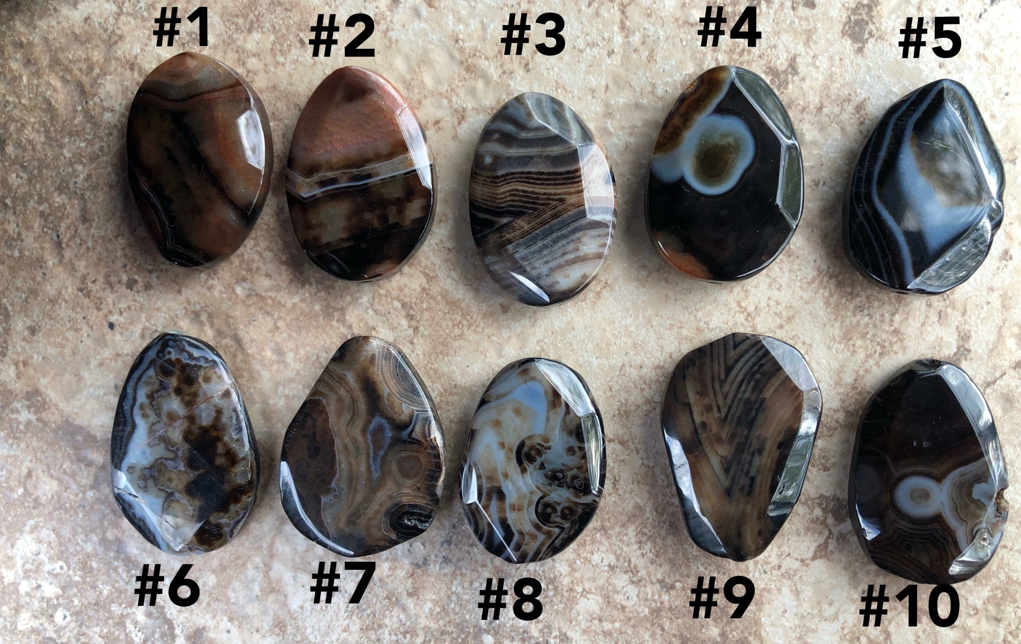 Black and Brown Agate Focal Pieces