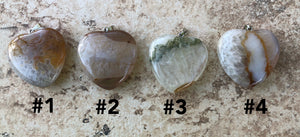 Large Agate Heart Pendants