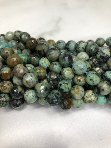 10mm Faceted African Turquoise Beads